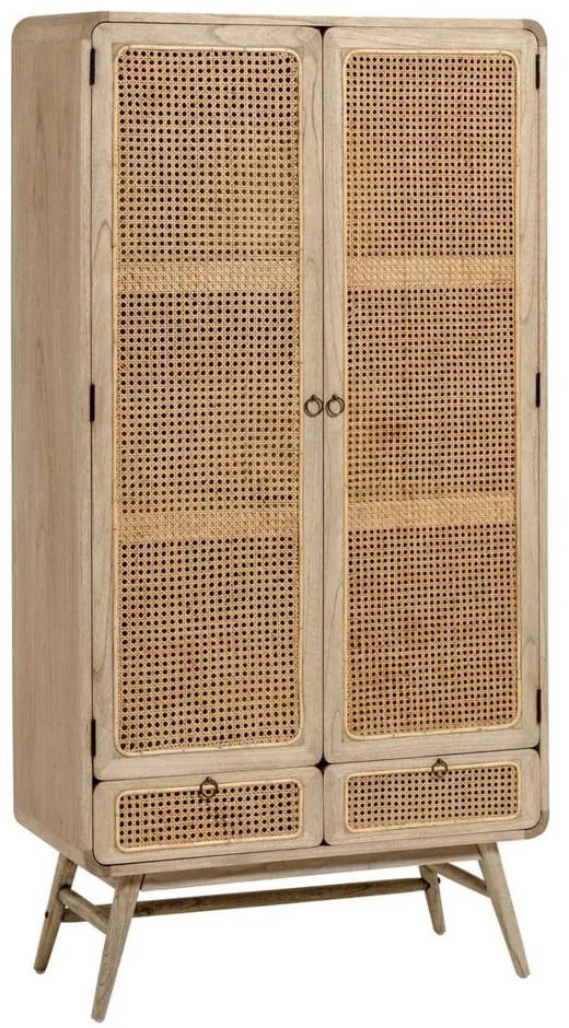 Natúr színű mindifa ruhásszekrény 90x175 cm Nalu – Kave Home