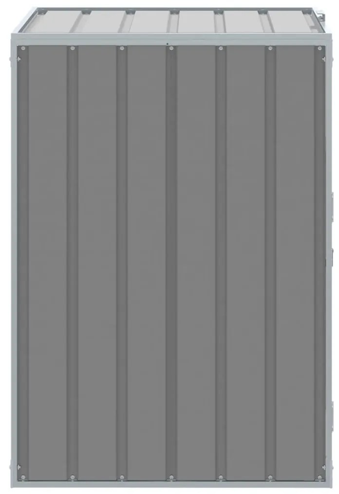 szürke acél kerekes szemetes tároló 1 szemeteskukához 72 x 81 x 115 cm