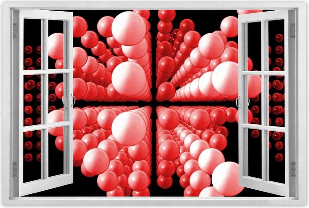 Poszterek 90x60 Piros Matrix golyók