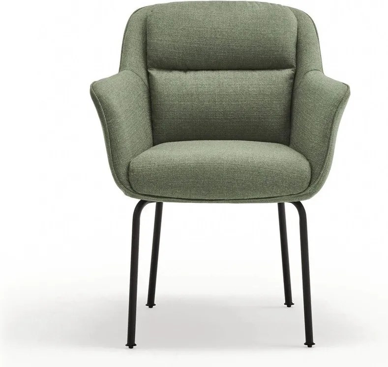 Zöld kárpitozott karfás étkezőfotel Sadira – Teulat