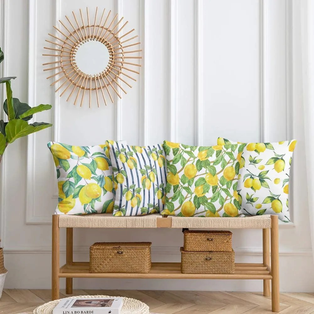 Párnahuzat szett 4 db-os 43x43 cm Lemons – Mila Home