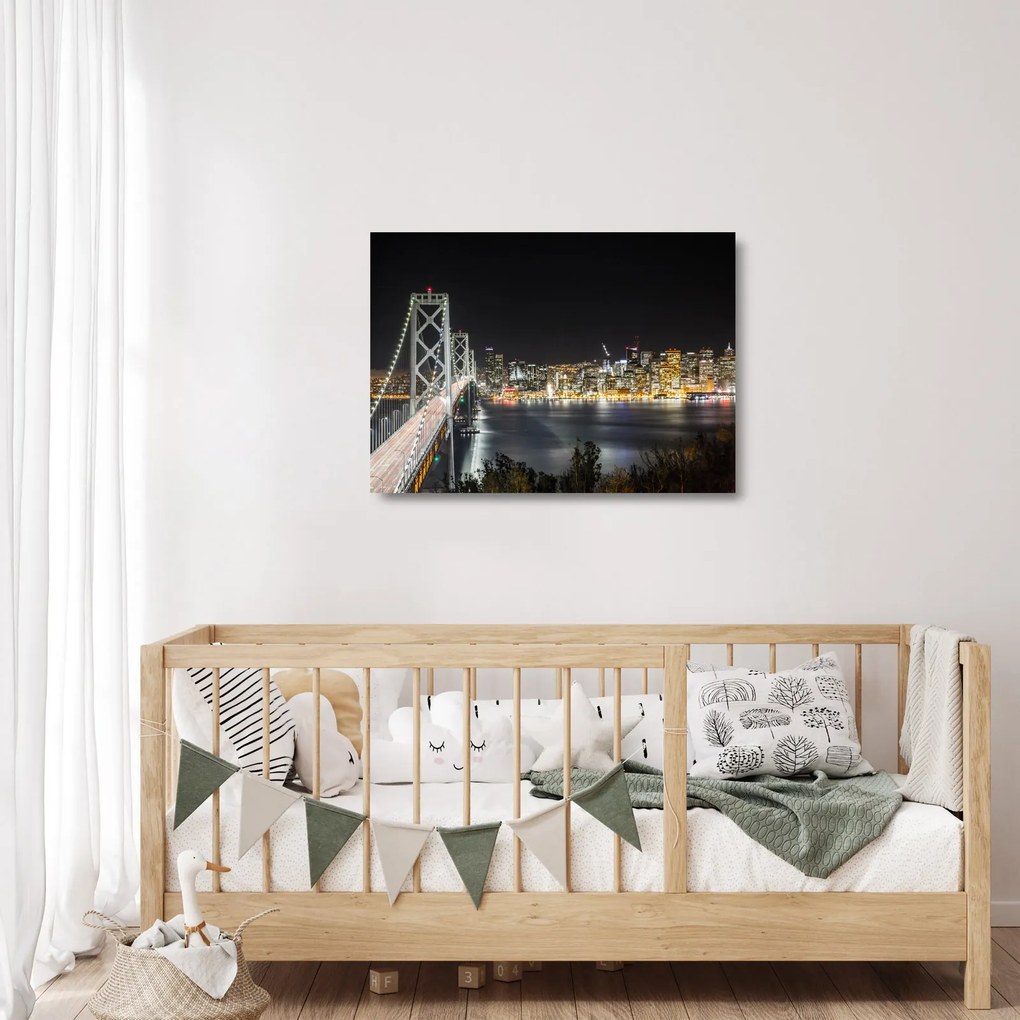 A Brooklyn-híd és a New York-i kép (üvegen) (70x50 cm)