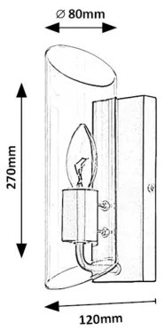 Rabalux 75027 - Fürdőszobai fali lámpa TEODORO 1xE14/12W/230V IP44 fekete