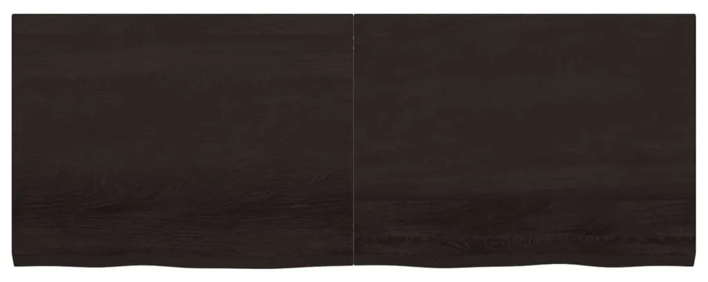 sötétbarna kezelt tömör tölgyfa asztallap 160x60x(2-4) cm