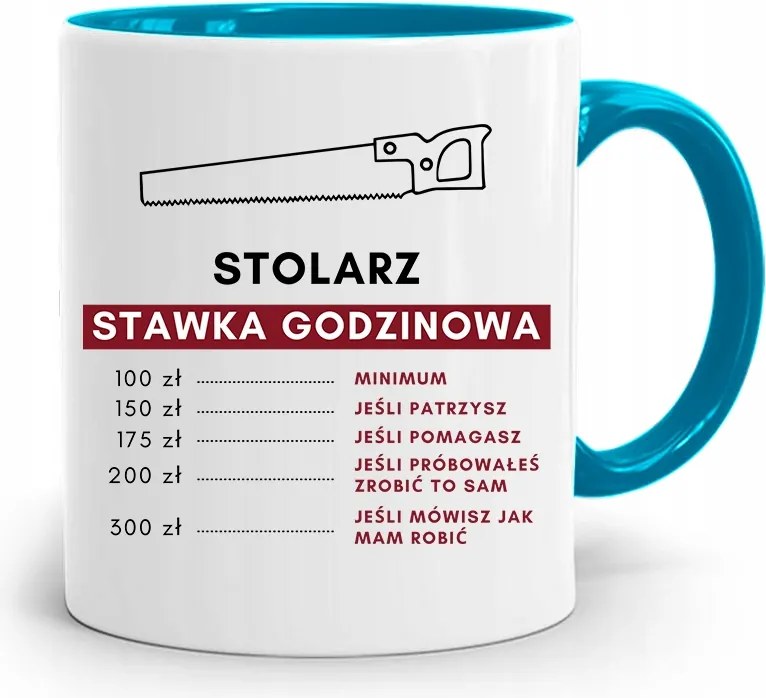 Kék Asztalos Bögre Asztalos Óradíj Nyomtatott Fényképpel