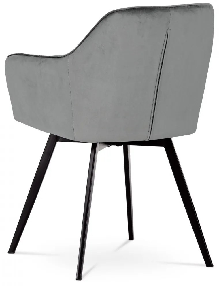 SCAUN MODERN PIVOTANT CU TAPIȚERIE DIN CATIFEA GRI DCH-425