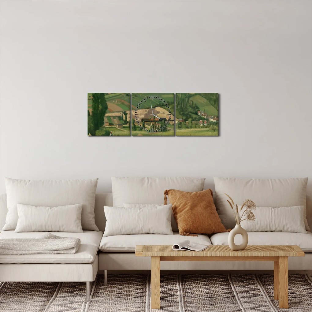 Kép - Camille Pissarro, Landscape at Les Pâtis, Pontoise, reprodukciók (órával) (90x30 cm)
