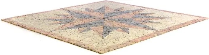 Természetes kő mozaik szélrózsák 120 × 120 cm