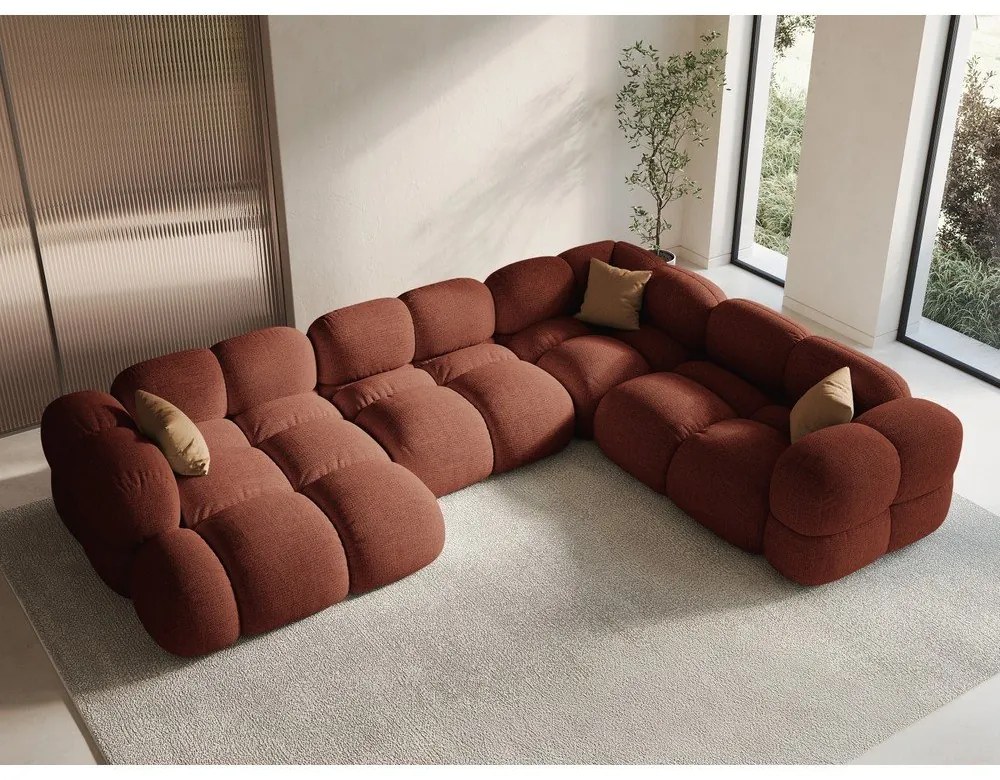 Téglavörös sarokkanapé (jobb oldali-U alakú) Loretto – Cosmopolitan Design