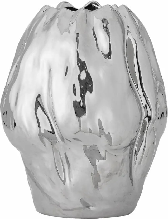 Bloomingville Bobby Kerámia Virágváza 29 cm Ezüst Tükrös