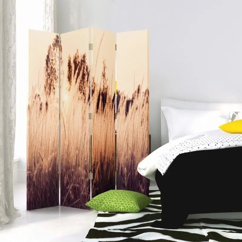 Gario Paraván Magas füvek szepia színben Méret: 145 x 170 cm, Kivitelezés: Forgó paraván 360°