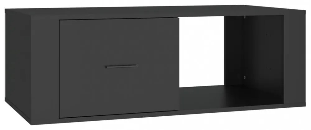 fekete szerelt fa dohányzóasztal 100x50,5x35 cm
