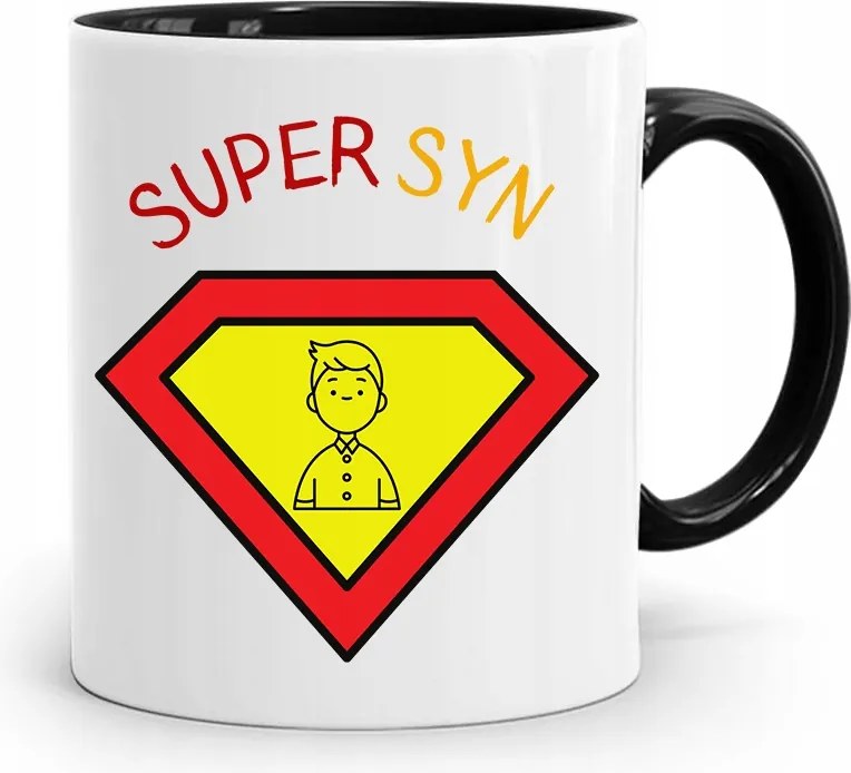 Fekete Bögre Ajándék Gyermek Fiának Szuper Fiú nyomott mintával