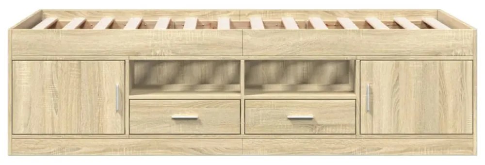 sonoma tölgy kanapéágy fiókkal matrac nélkül 75x190 cm