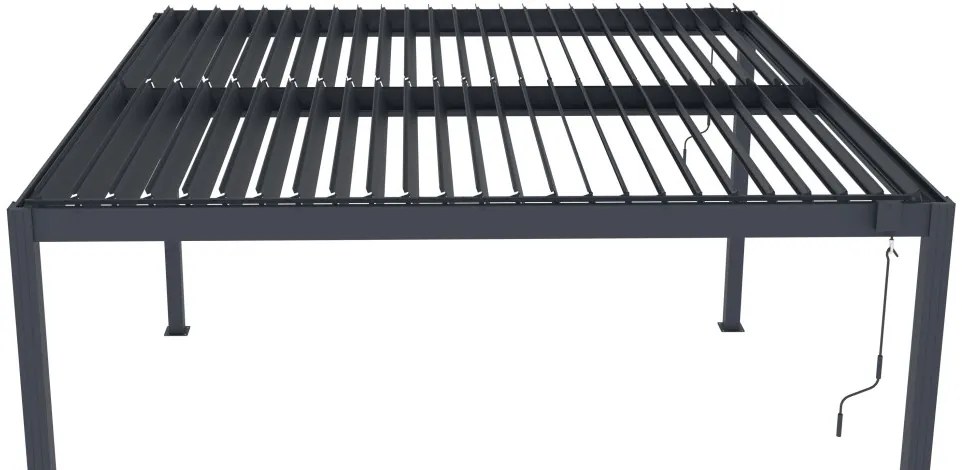 Bioklimatikus pergola G21 Austin 4x4 m, antracit színű alumínium