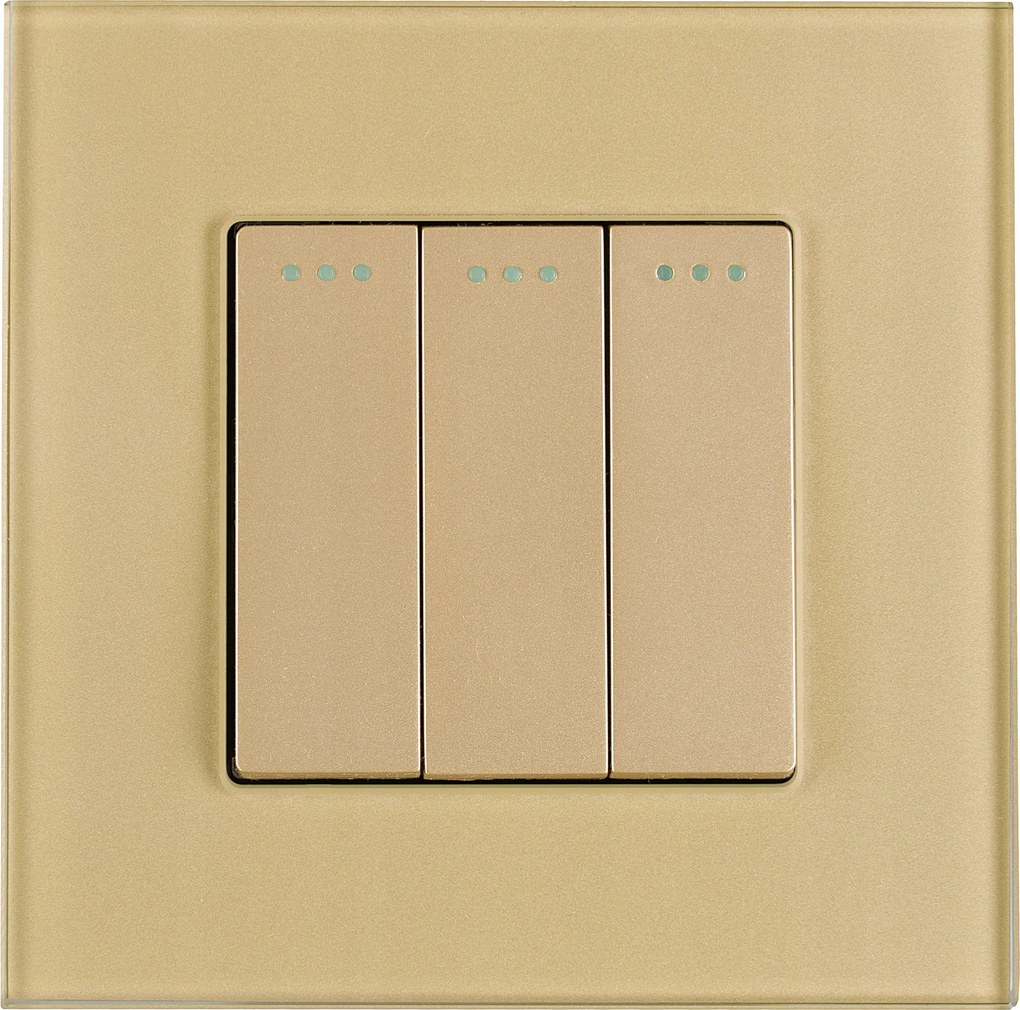 Kapcsoló Hármas Lépcsőkapcsoló Arany szett Miuun kerettel