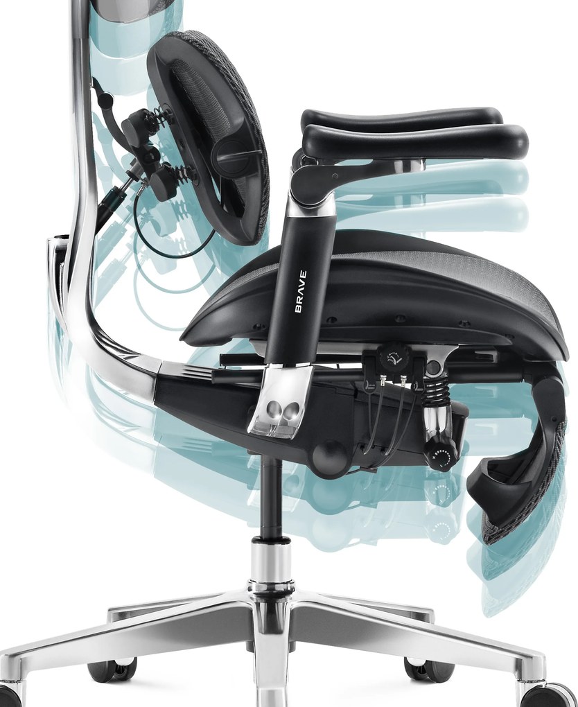 Prémium ergonomikus irodai szék lábtartóval fekete Premium Normal Size: Diablo V-Kinetic