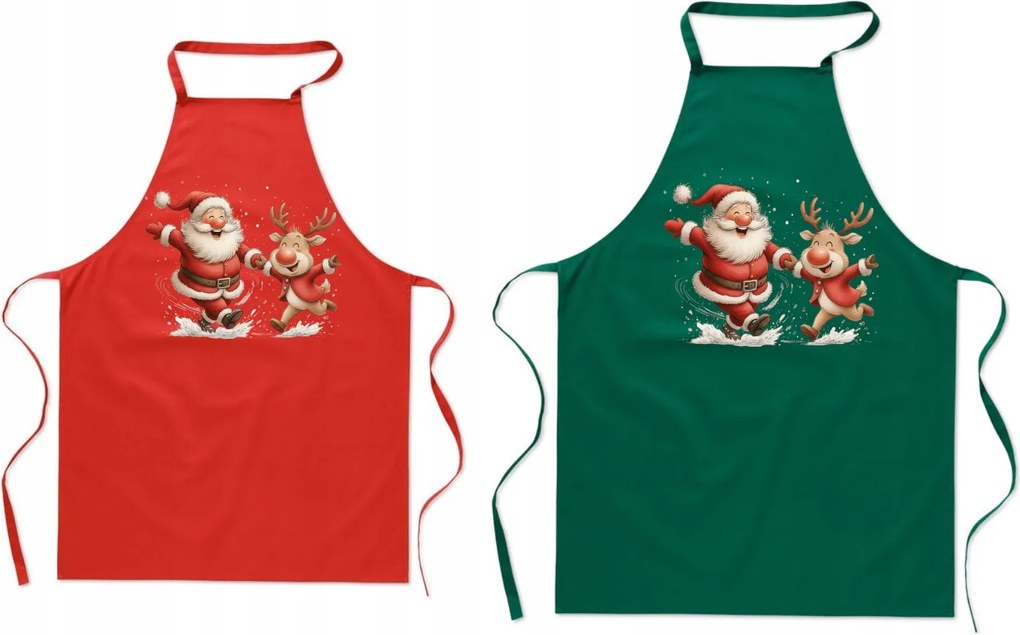 Konyhai kötények Karácsonyi szett pároknak Mikulás rénszarvas Divatos