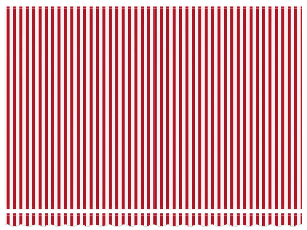 Automata Behúzható Napellenző LED-del, Piros és Fehér Csíkos 450x300 cm