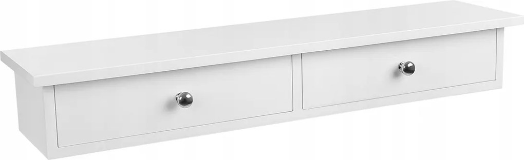 Liwos fali polc két fiókkal, fehér