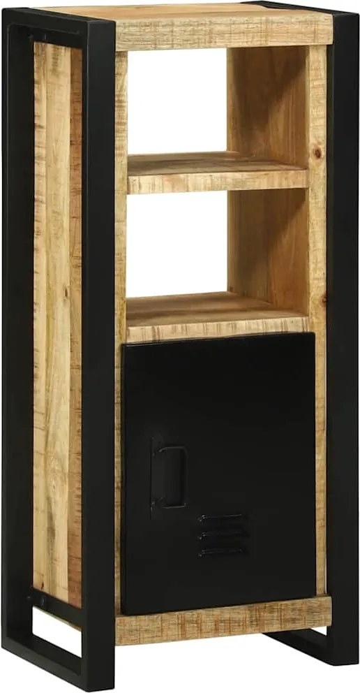 vidaXL Fürdőszoba Székény ajtóval Barna 40 x 30 x 90 cm Tömör Mangófát
