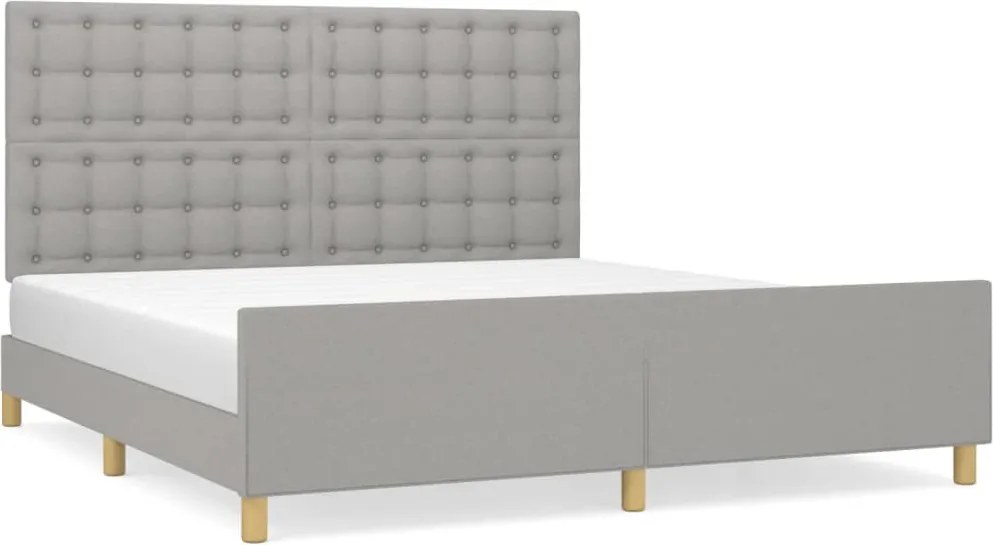 vidaXL világosszürke szövet ágykeret matrac nélkül 160 x 200 cm