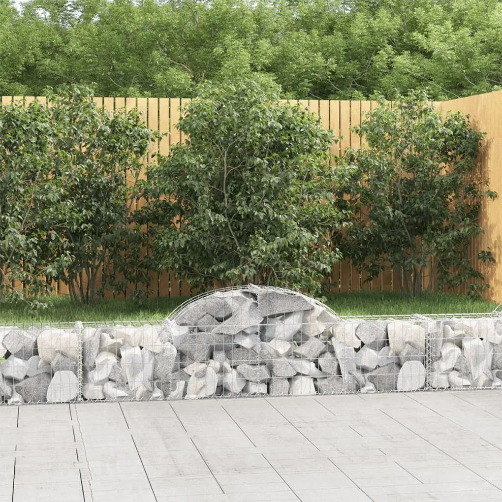 12 db íves horganyzott vas gabion kosár 200x30x40/60 cm