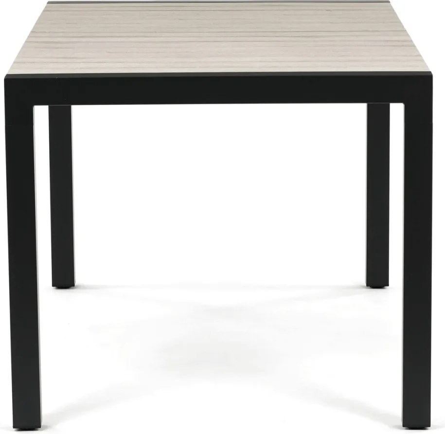 Kerti asztal 160x90 cm, alumínium, polywood, fekete, AZT-S1514 BK