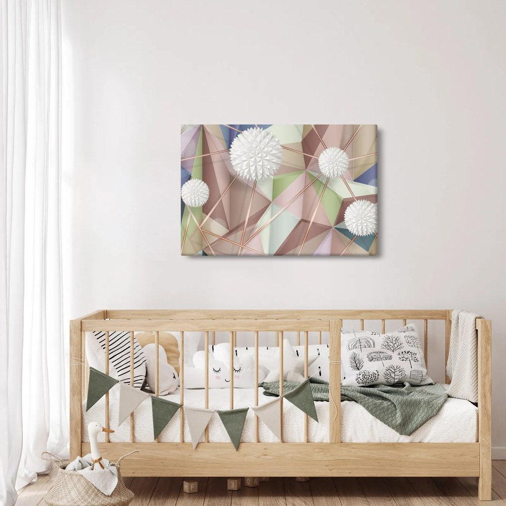 Kép - 3D absztrakció pasztell színekben (90x60 cm)