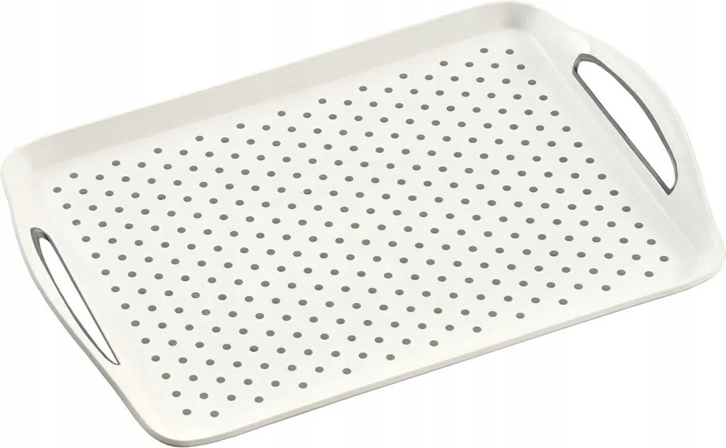 Csúszásgátló tálaló tálca fehér Reggeliző 45x32 cm Kesper