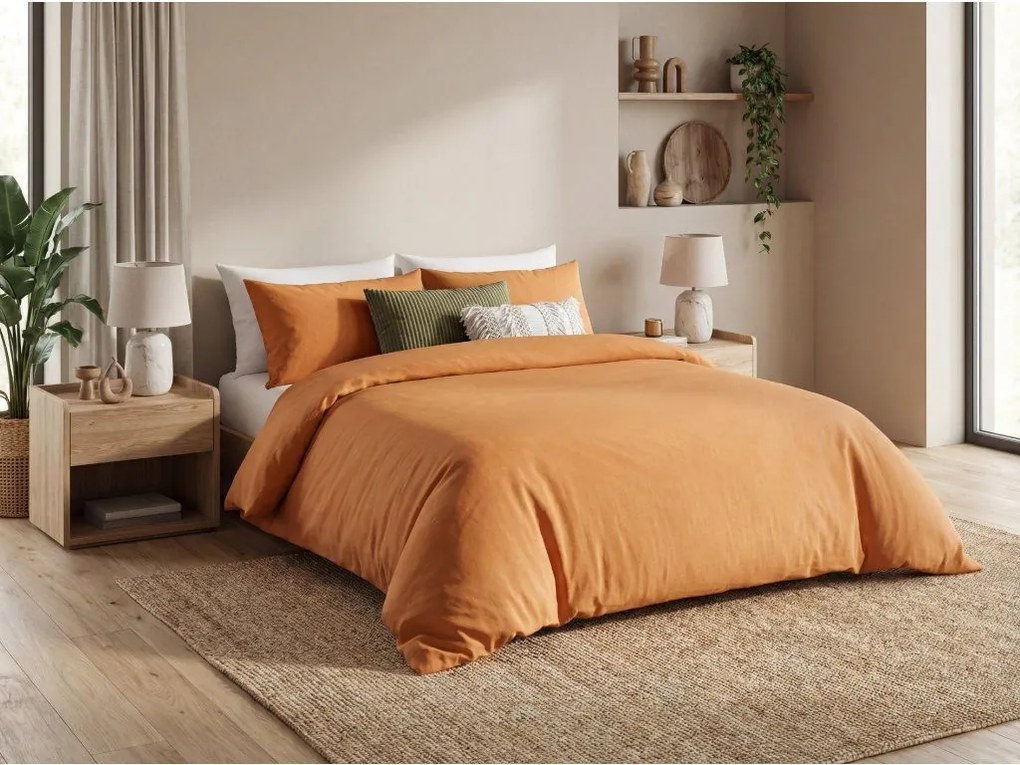 Pamut ágynemű CALMORA terrakotta Ágyneműhuzat mérete: 2 db 70 x 90 cm | 200 x 220 cm