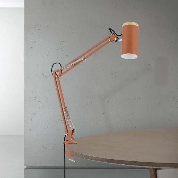 Orion - GILI csíptetős asztali lámpa 1xE27/40W/230V, téglavörös