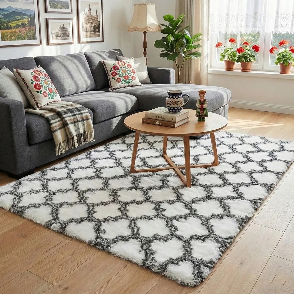 Shaggy szőnyeg Decor 140x200 White Lantern Csúszásgátló