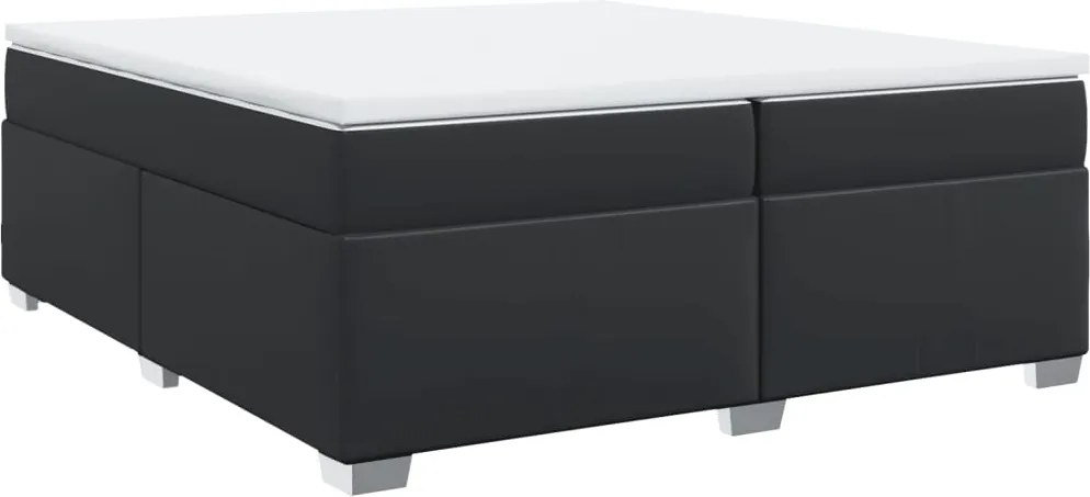vidaXL fehér műbőr rugós ágy matraccal 200 x 200 cm