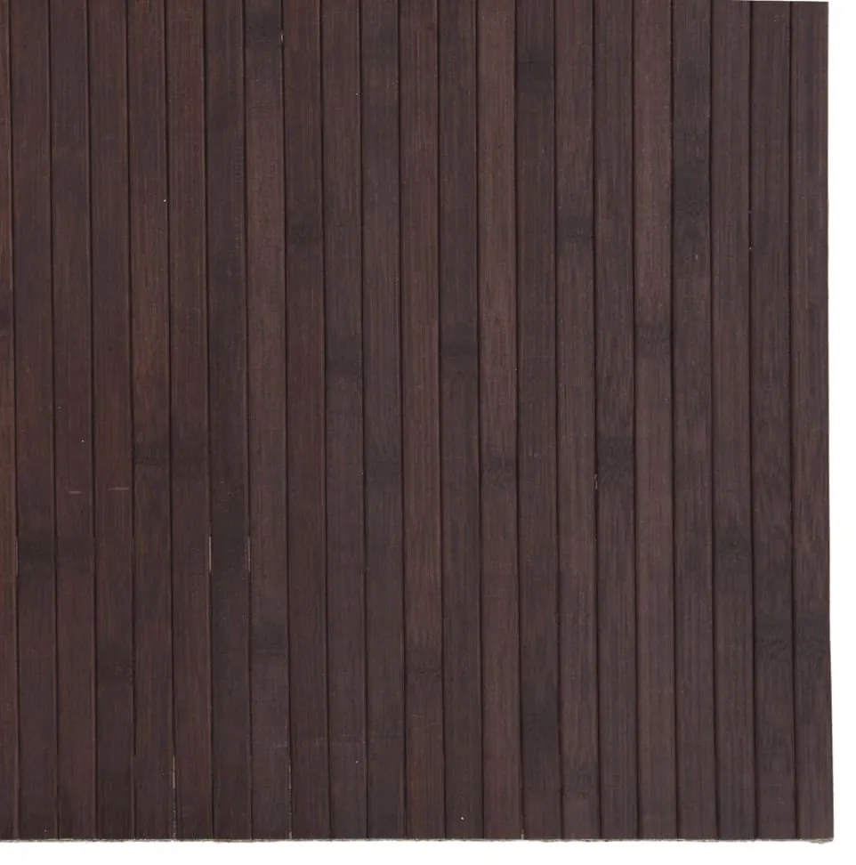 négyszögletű sötétbarna bambusz szőnyeg 80 x 200 cm