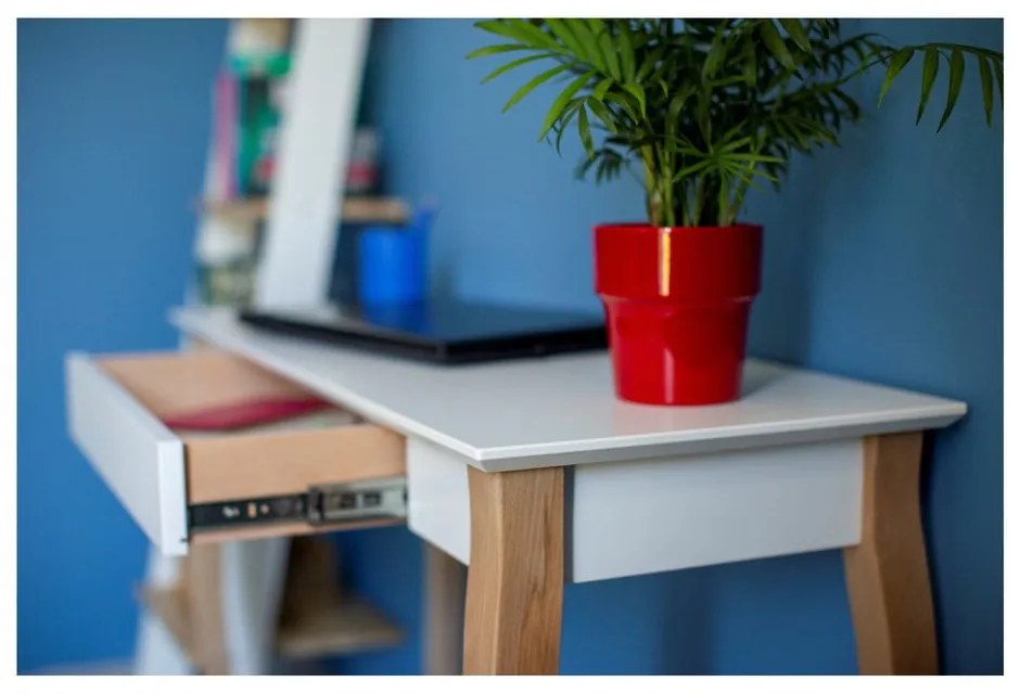 Lillo fehér íróasztal, hosszúság 65 cm - Ragaba