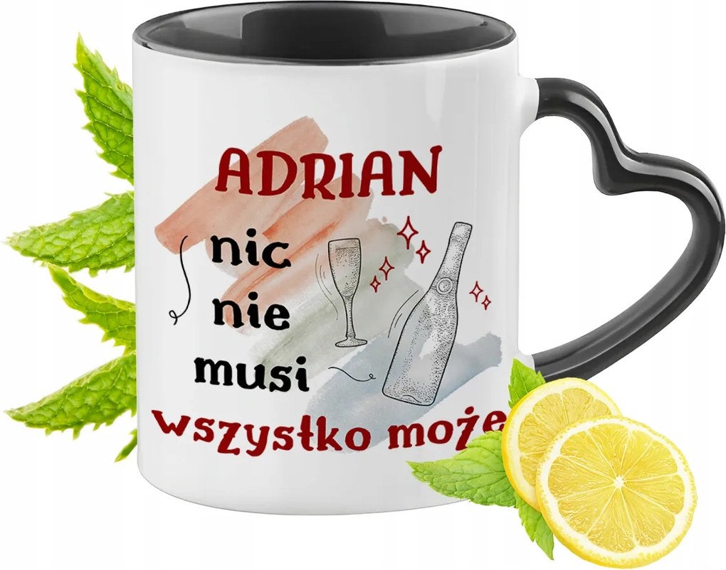 Adriana Bögre Fekete Szív Alakú Füllel Ajándék Nyomtatott