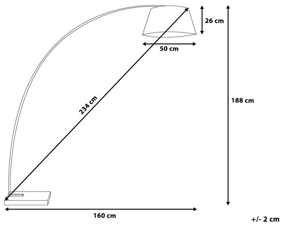 Ívelt fekete fém állólámpa 188 cm BENUE Beliani