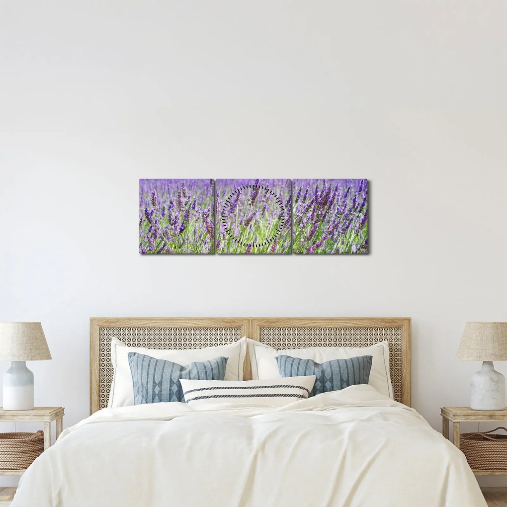 Egy mező képe a levendulával (órával) (90x30 cm)
