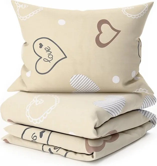 Pamut ágynemű DEAMON POLY bézs Ágyneműhuzat mérete: 70 x 90 cm | 140 x 200 cm