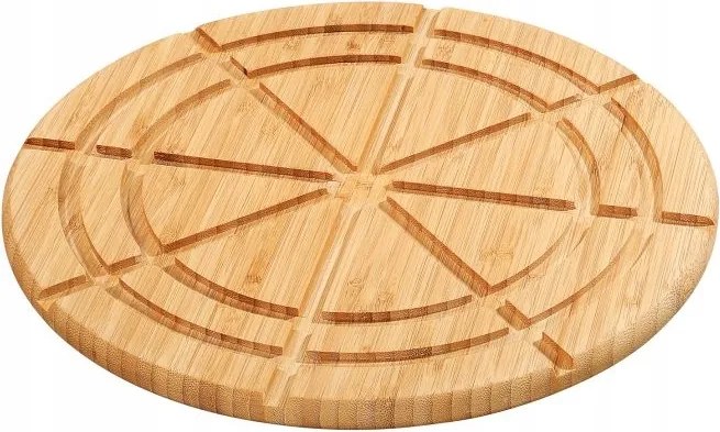 Pizza- és tortatál 30 cm, osztott bambusz