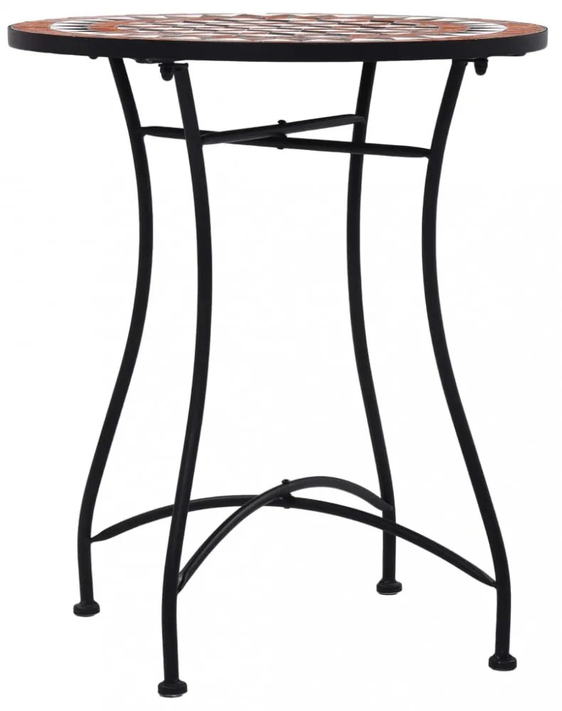 barna kerámia mozaikos bisztróasztal 60 cm