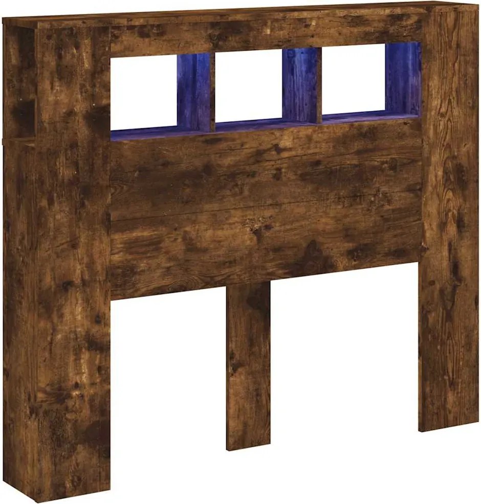 vidaXL sonoma tölgy színű szerelt fa LED-es fejtámla 120x18,5x103,5 cm