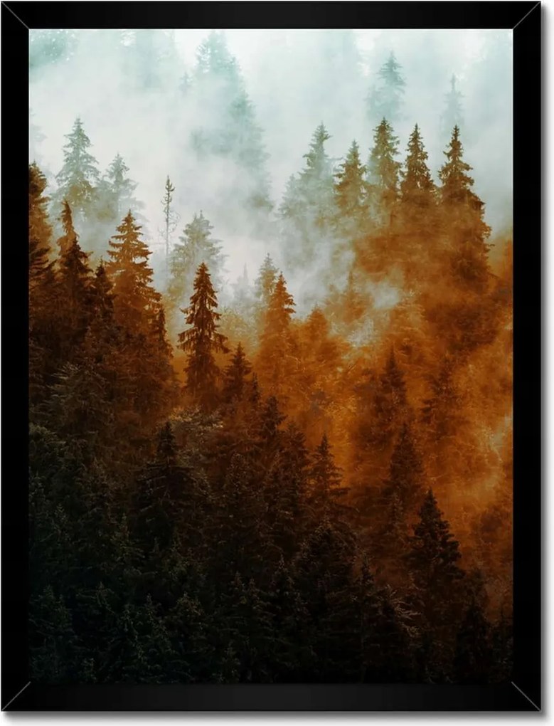 Poszter fekete keretben 30x40 Őszi táj Hegyek