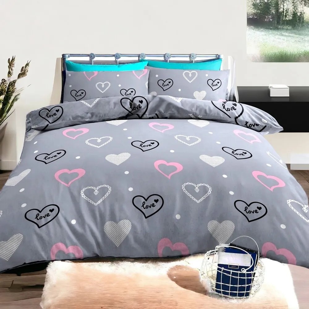 Pamut ágynemű ROMEA GREY 3 részes 140X200 cm 3725 Ft