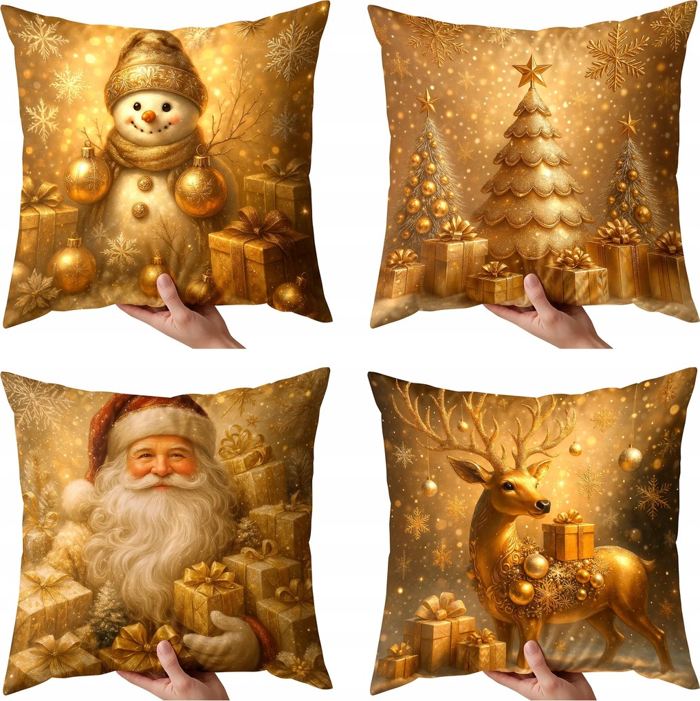 4 x Karácsonyi párnahuzat karácsonyi díszpárna 40x40 ajándék