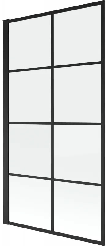 Mexen Alex 1 szárnyas kádparaván 70 x 140 cm, Fekete minta fix- 893-070-000-70-77