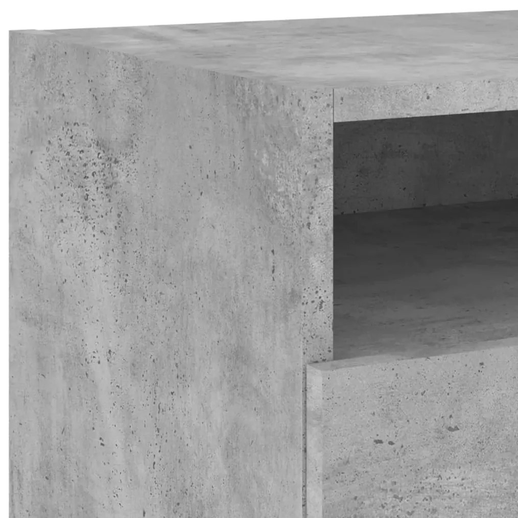 betonszürke éjjeliszekrény LED-világítással 40 x 39 x 37 cm