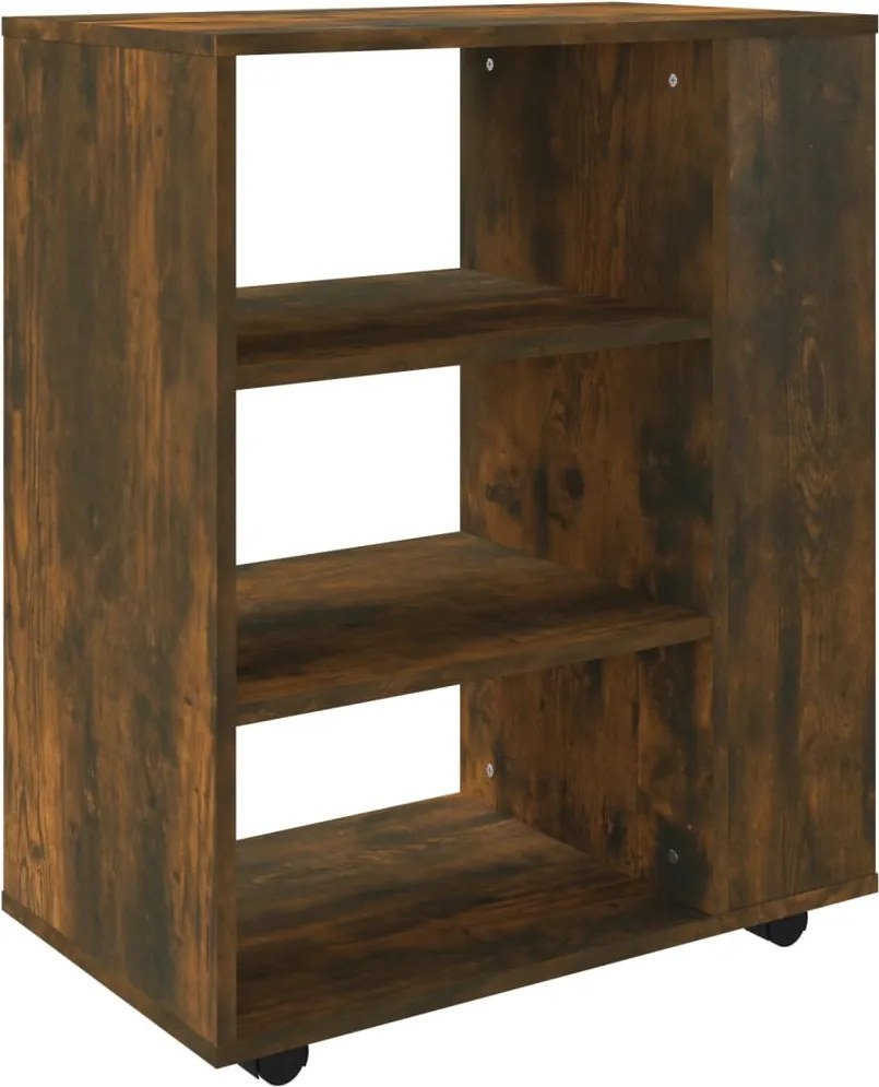 vidaXL füstös tölgy színű szerelt fa kerekes szekrény 60 x 35 x 75 cm