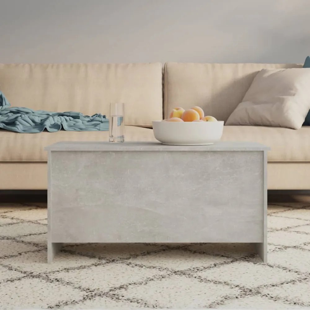 betonszürke szerelt fa dohányzóasztal 102 x 55,5 x 52,5 cm